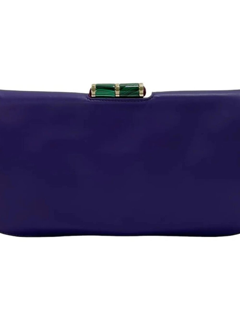 BVLGARI Purple Leather Clutch Bag